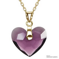 Truly In Love Amethyst Heart Pendant Gold Chain With Swarovski Elements